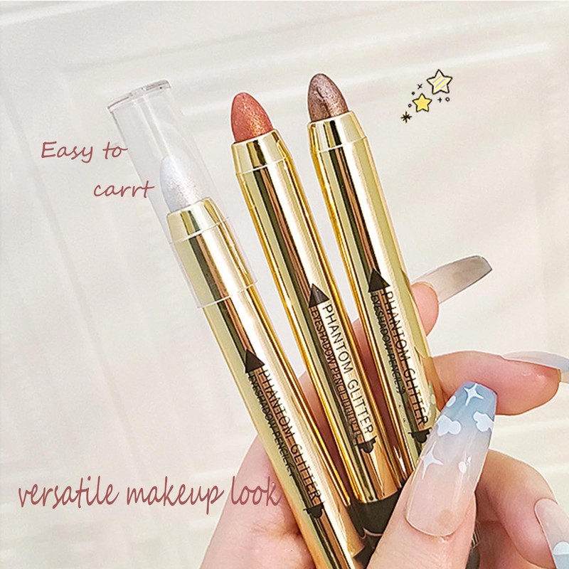 Glitter Eyeshadow Pearl Shimmer Eye Shadow Stick Metallic Dual-Ended Eyeshadow