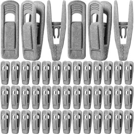 Jadive 80 Pcs Velvet Hangers Clips Strong Fingers Clips Bulk Non Slip Velvet Pants Hangers Clips Baby Hanger Clips Kids Flocked Velvet Clothes Pins for Baby Clothes, Thin Velvet Hangers(Gray)