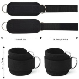 Ankle Straps for Cable Machines Resistance Bands Attachment,SiHuiTu Gym Cuffs with Double Stainless Steel D-Ring,Weight Lifting D-Ring Booty Leg Workout Curls Kickbacks Hip Abductor (Red)