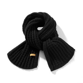 ORANZT Knitted Scarf Long Soft Winter Knitted Scarf Plain Fashion Pashmina Scarf, black