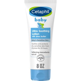 Cetaphil Loción ultra calmante para bebé con manteca de karité, hidrata y calma la piel seca, 8 onzas