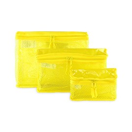 Containers by Aline Cosmetiquera 3 piezas diferentes tamaños Cosmetiquera para maquillaje Neceser Estuche maquillaje Organizador de pañales Color Amarillo