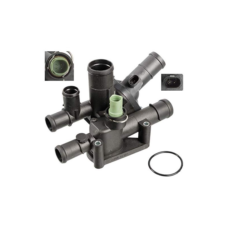 febi bilstein 108008 Thermostat with Housing, Gasket and Temperature Sensor,