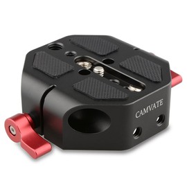 CAMVATE Camera 15mm Rod Type Universal Baseplate for Canon C100/300/500(Red)