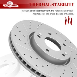 YXPCARS Front & Rear Drilled Slotted Rotors and Ceramic Disc Brake Pads Kit for Hyundai Sonata 2011 2012 2013 2014, for Kia Optima 2011-2012 2.4L