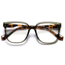 Oversized Reading Glasses for Women, Designer Large Frame Blue Light Blocking Computer Reader with Anti Eye Strain