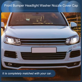 INFINAUTO Front Left Bumper Headlight Washer Nozzle Cover Cap No.7P6807367 Stoßstangenverkleidungsdüsenabdeckung für Volkswagen Touareg 2011-2014 Schwarz Kunststoff 1 Stück