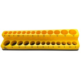 Socket Wrench Magnetic Holder for 1/4 Inch (6.3 mm) Sockets (Long + Short) Magnetic Tool Organiser Nut Holder Magnetic Strip (for 26 Pieces 1/4 Inch Inserts)