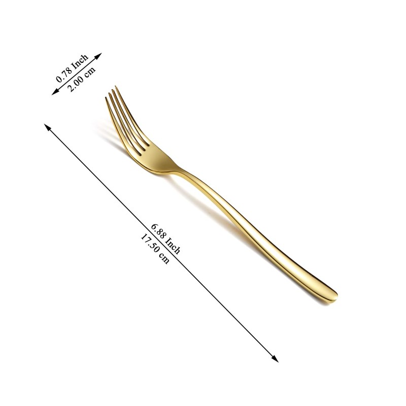 Evanda Gold Dinner Forks Set of 12 Pieces, 17.8cm Titanium
