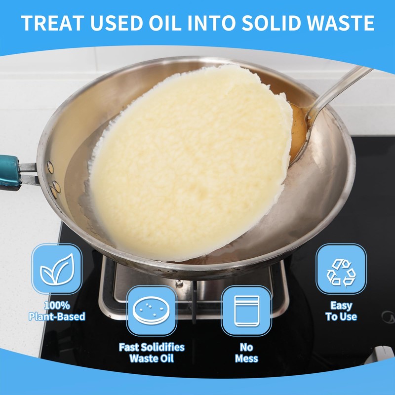 NATRUTH Cooking Oil Solidifier Powder, 100% Plant-Based, Solidifies Up to