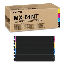 KANTEN MX61NT MX-61NT Toner Cartridge4 Pack MX-61NT-BA MX-61NT-CA MX61NT-MA MX-61NT-YA Compatible with Sharp MX-2651 MX-3051 MX-3061 MX-3071 MX-3551 MX-3561 MX-3571 MX-4051 MX-4061 Printer