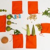 (2x3 inches) Orange Cotton Bags, Reusable And Biodegradable Produce Muslin