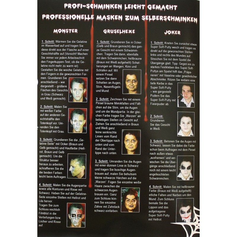 Eulenspiegel Creepy Make-Up Set 17 Piece Set