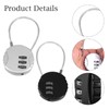3PCS 3 Digit Combination Padlock Cord Resettable Combination Lock Suitcase