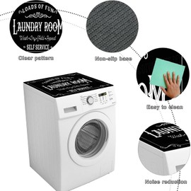 Washer and Dryer Covers for the Top,Non-slip Dryer Top Protector Mat,23.6" x 19.7" Dust-proof Washing Machine Cover, Washer Dryer Top Covers for Laundry Room Kitchen (Black1, 23.6" x 19.7")
