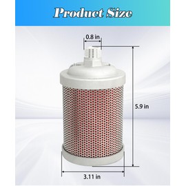 M05 Air Compressor Muffler 1/2" NPT Male Fits for Compressor Dryer Compressed Air Equipment and Systems, Single Chamber 145 PSI