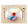 6PCS Napkin Set Red Elegant Christmas Flower Napkin for Birthday