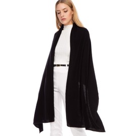 Marine Cashmere - Cashmere Blend Stole for Women, Delicate and Soft Cashmere Yarn, Made in Italy, black