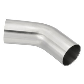 PATIKIL 45度ベンドエルボ 1 7/9"ODサニタリー排気パイプエルボインタークーラーパイプマンドレルエルボコネクターチューブ 溶接用醸造機器HVAC階段手すり用 1個