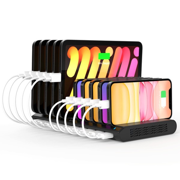 Alxum 60W USB Charging Station - 10 Ports Mobile Charging