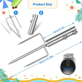 Herefun Parasol Stand with Lawn Spike, Ground Spike Parasol, Beach Umbrella Stand, Removable Parasol Holder, Garden Umbrella, Ground Spike for Fishing, Beach, Lawn