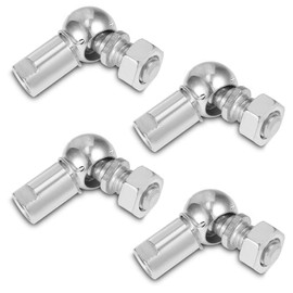 yotutun Set of 4 L-shaped ball joint, rod end bearing M8 x 1.25 mm, threaded rod head bearing, right-hand, internal thread, joint head, ball bearing with bolts, angle linkage, ball joint set for
