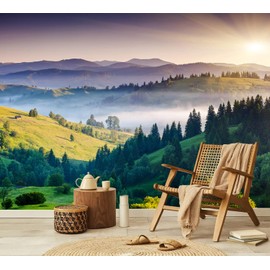 PYFFYP- Tropical Natural Landscape Forest Wallpaper murals for Bedroom（Not Peel and Stick）