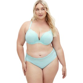 City Chic Women's Plus Size Bra-Adore Push Up, Iced Aqua, 42DDD