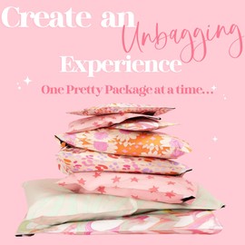 Pretty Package 14.5 x 19 Heavy Duty 3.15mil Thick Poly Mailer Plastic Mailing Shipping Bags 100 Pack Large Small Business Packaging Cute Envelopes Pouch Pink Blooms Flowers