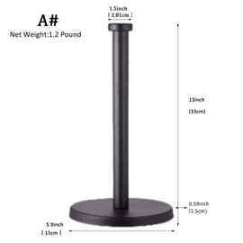 Paper Towel Holder Under Cabinet, Sturdy and Heavy for Kitchen Bathroom Bedroom Office Restaurant Coffee Shop Study Iiving Room Toilet（Black）