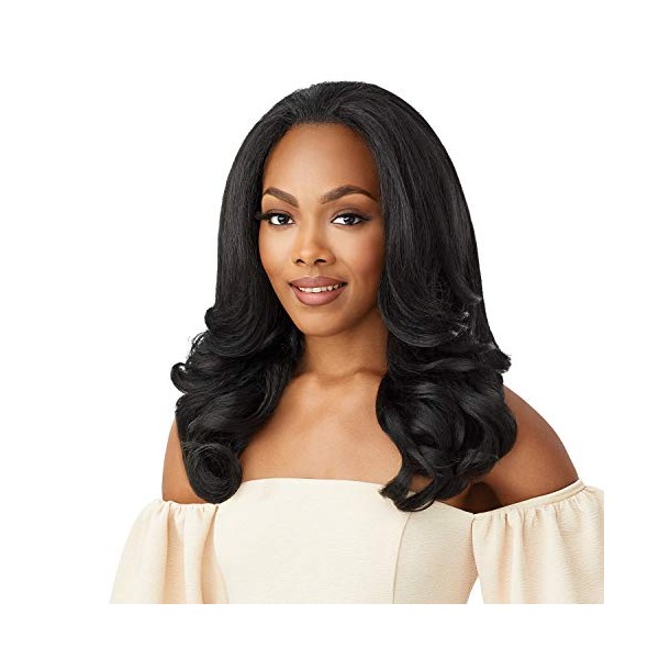 Outre Quick Weave Self Styled in 60 Seconds Neesha Soft & Natural New Half Wig Cap Laysflat Requires Less Leave Out NEESHA H301 (1B)