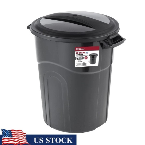 Unbranded Heavy Duty Plastic Garbage Can W/ Locking Lid Indoor