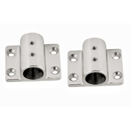 316 Stainless Steel 90 Degrees Rectangle Tube Base Mount, Marine Arm Rest Accessory Yacht Steering Fits for22/25mm pipe/tube-2Pack (22mm)