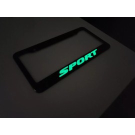 Red Line GLOWING Honda Sport License Plate Frame Tag Cover Phantom Black Stainless Steel