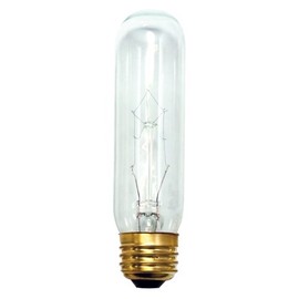 Bulbrite 25T10C 25-Watt Incandescent T10 Tubular Light, Clear - 2 Pack