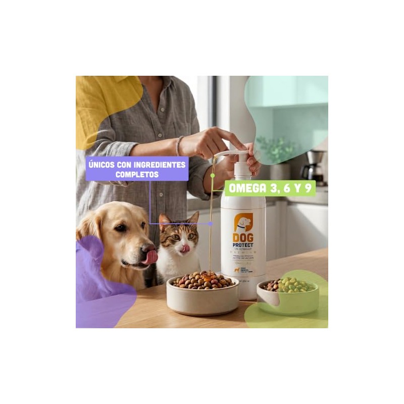 Metazoo Dog Protect Aceite de salmón para Perro, Omega 3,
