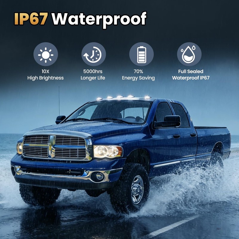 LED Cab Roof Marker Lights for 2003-2018 Dodge RAM 1500