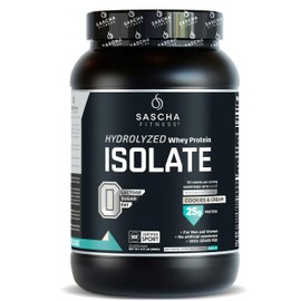 SASCHA FITNESS Hydrolyzed Whey Protein Isolate,100% Grass-Fed (2 Pounds, Vanilla)