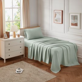 Casual Living 32622 Twin XL Hotel Style Premium Silky Soft Luxury Cooling Technology Machine Washable Quick Dry Anti-Wrinkle Bedding 3-Piece Sheets and Pillowcases Set, Twin XL, Sage Green