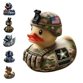 Lwjhzywl Hand-Painted Military Veteran Duck Resin Ornament - Saluting Soldier Memorial Decoration for Desk, Shelf, Unique Veterans Day Gift for Retired Service Members&Army Family (Army)