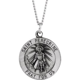 925 Sterling Silver Round Peregrine Pendant Necklace Medal 18 - Pendant for Women