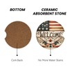 America Flag USA Flag Absorbent Car Coasters 2 Pack for