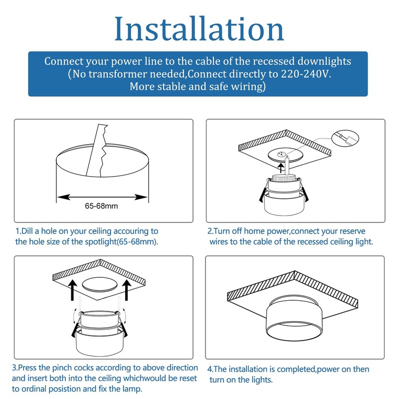 KYOTECH LED Ceiling Spotlight with Indirect Light Including GU10 Socket