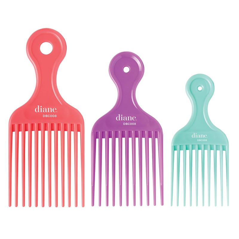 Diane DBC008 Assorted Lift Combs - 3 PC Set