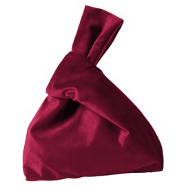 Anopo Small Velvet Wristlet Purse for Women Elegant Clutch Evening Bag Wrist Bag Sleeve-Knot-Pouch Red