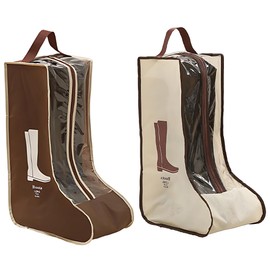ZAMXHUG 2pcs Boot Storage Bag with Handle - Portable Boot Bag with Handle Dustproof and Waterproof Boots Garage Travel Shoe Bag Shoes Bag for Home, Travel, Beige/Brown