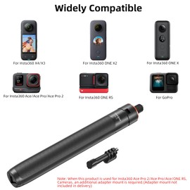 53.5" Extendable Selfie-Stick with Integrated Tripod Stand for Insta 360 X4/X3/ONE X2/ONE X/ONE RS (1-Inch 360 excluded)/Ace/Ace Pro/Ace Pro 2 Cameras