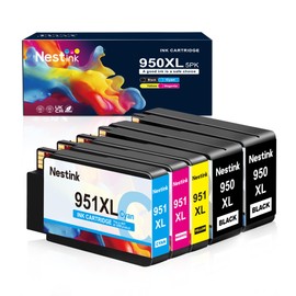 Nestink 950 XL 951XL Printer Cartridges (2 Black 1 Cyan 1 Magenta 1 Yellow) Compatible HP 950 XL/951XL Multipack, Compatible with HP Officejet Pro 8600 Cartridges HP Officejet Pro 8620 8100 8610 8600