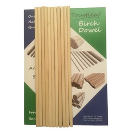 Trustleaf 8mm x 30cm Birch Hardwood Wooden Dowels (10 Dowels)