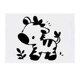 'Cute Baby Zebra Standing with Plant' Temporary Tattoo - Water Resistant, Skin-Safe, Non-Toxic Transfer (TO00082703)